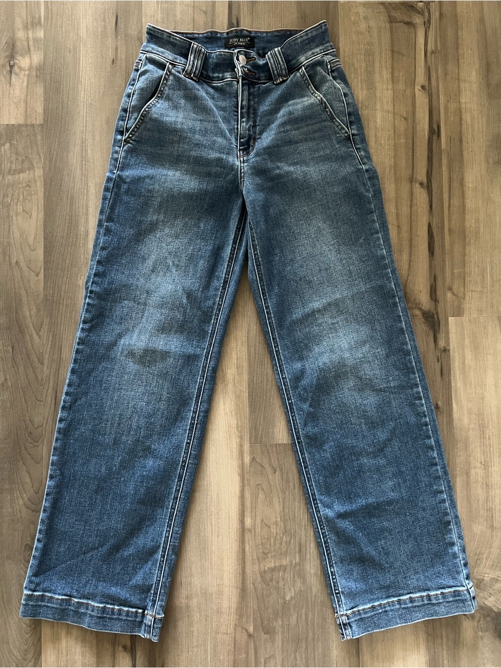 Judy Blue High Waist Double Button Wide Leg Denim Jeans 5 27 JB82558MD